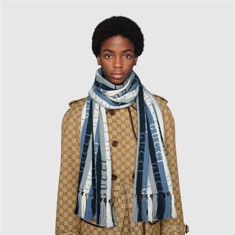 gucci silk stripe scarf|gucci scarf unisex.